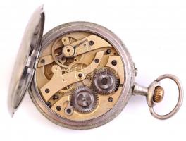 Remontoir zsebóra, fém tokos, számlapon hajszálrepedések, javításra szorul d:45 mm