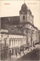 1914 Kolozsvár, Cluj; Piaristák temploma, Hermann Herman, Somi Imréné utóda, Schwartz József, Muntyán Péter üzlete. Keszey Albert kiadása / church, shops