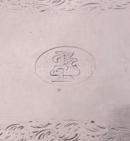 Ezüst (Ag)  cigaretta tárca. jelzett, díszített.  120 g 10x7,5 cm