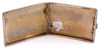 Ezüst (Ag)  cigaretta tárca. jelzett, díszített.  120 g 10x7,5 cm