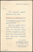 1901 Pozsony, Grünberg Károly, M. Kir. Szab. Kefe-Gyárának prospektusa, ceruzás névbejegyzéssel, a hátoldalán ceruzás imádsággal.