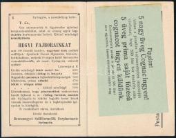 1925 Gyöngyös, Hevesmegyei Szőlőtermelők Borcpinészetének prospektusa, benne árjegyzékkel, megrendel...