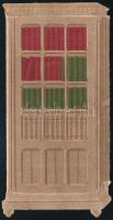 cca 1910 Librairie Ollendorff könyvszekrény alakú, kihajtható prospektusa, francia nyelven, kis kopá...