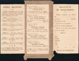cca 1910 Librairie Ollendorff könyvszekrény alakú, kihajtható prospektusa, francia nyelven, kis kopá...