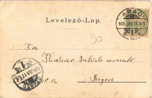 1905 Arad, az 1751-ben épült Minorita templom a lebontás havában 1902. június hó, városi vasút. Kerp...