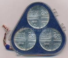 1977. 200Ft Ag (3xklf) "Magyar festők II. / Csontváry, Mányoki, Rippl-Rónai" eredeti, plom...