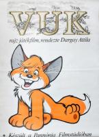1981 Vuk / The Little Fox, grafikus: Dargay Attila, Offset és Játékkártya Nyomda, restaurált, hajtásnyomokkal, 262×115,5 cm