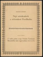 Zoltán József: Népi szórakozások a reformkori Pest-Budán. (Az 1959-ben készült tanulmány első kiadása.) Gaal György A tudós palótz avagy Furkáts Tamásnak Mónosbélbe lakó sógor-urához irtt levelei. (Az 1803-1804-ben megjelent mű hasonmás kiadása) Budapest, 1975, készült a FSZEK Budapest Gyűjteményének gondozásában, 1000 példányban. Fekete-fehér képekkel illusztrált. Kiadói papírkötés, kopottas állapotban.