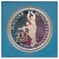 1980. 200Ft Ag "Téli olimpia - Lake Placid" eredeti "MNB" sérült tokban T:1 (ere...