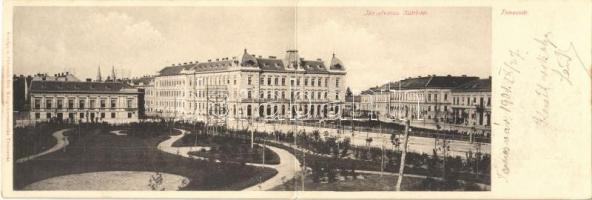 1901 Temesvár, Timisoara; Józsefváros, Küttl tér. Polatsek kiadása. kihajtható panorámalap / Iosefin, square. folding panoramacard (fl)