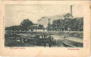 Temesvár, Timisoara; Béga-parti részlet, Erzsébet gőzmalom. Káldor Zs. és Társa kiadása / Bega riverside, steam mill (EK)
