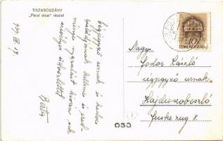 1939 Tiszabogdány, Bogdán, Bohdan; Pécs utcai részlet / street + "M. KIR. POSTA" bélyegző