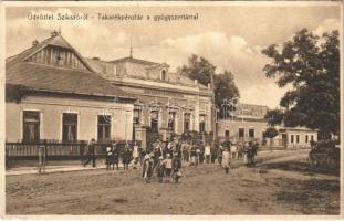1926 Szikszó, Abaúj-Szikszói Takarékpénztár, Gyógyszertár. Stamberger Márk kiadása (apró szakadás / tiny tear)