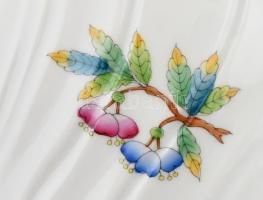 Herendi Viktória mintás kaspó. Kézzel festett, jelzett, hibátlan. d:19 cm, m: 16 cm