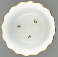 Herendi Viktória mintás kaspó. Kézzel festett, jelzett, hibátlan. d:18,5 cm, m: 14 cm