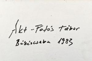 1983 Női akt, hátoldalán feliratozott fotó (Akt-fotós tábor, Békéscsaba, 1983), farostra kasírozva, ...