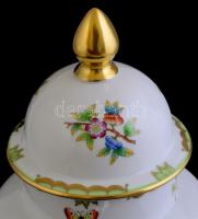 Herendi Viktória mintás fedeles urnaváza. Kézzel festett, jelzett, hibátlan 34 cm