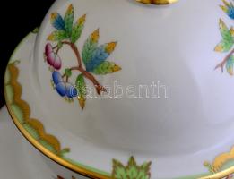 Herendi Viktória mintás fedeles urnaváza. Kézzel festett, jelzett, hibátlan 34 cm