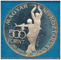 1980. 500Ft Ag "Téli Olimpia - Lake Placid" fekete "MNB" tokban T:1 (eredetileg ...