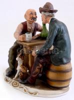 Capodimonte italozók. Festett biszkvit porcelán. Jelzett, hibátlan. 19x16 cm