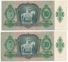 1936. 10P (2x) egyugrásos sorszámkövetők "B124 027491 - 027493" T:I-,II
Adamo P9