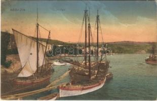1909 Abbazia, Opatija; Hafen / port, fishing ships / kikötő, halászhajók