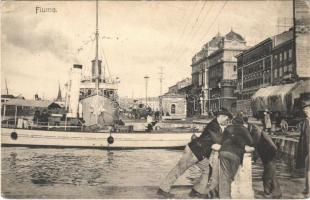 1909 Fiume, Rijeka; kikötő, hajók / port, ships