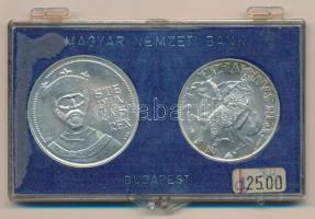 1972. 50Ft Ag + 100Ft Ag Szent István pár eredeti, kék plasztiktokban T:BU patina Adamo EM38, EM39