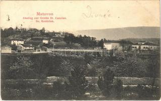 1907 Matavun, Matavon; Abstieg zur Grotte St. Canzian / Restaurant Sv. Kantzian