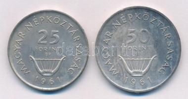 1961. 25Ft Ag + 50Ft Ag "Liszt" T:1 patina Adamo EM7, EM8