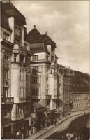 Budapest II. Hotel Esplanade szálloda, a Lukács és a Császár fürdővel szemben, étterem, villamos. Zsigmond utca 38-40.