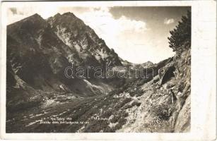 1931 Tátra, Magas-Tátra, Vysoké Tatry; Sliezsky dom, Gerlachovka, Velicky / Sziléziai ház / chalet, mountain peaks. Fot. A. Chytil (fl)