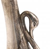 Fém váza, hattyút formáló, m. 18 cm