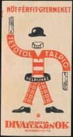 cca 1920-1930 Nőt férfit gyermeket tetőtől talpig felruház a Magyar Divatcsarnok, art-deco számolócédula, 13x6 cm