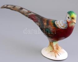 Bodrogkeresztúri kerámia madár, kézzel festett, matricával jelzett, kis kopásnyomokkal, 32×15 cm