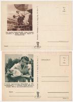 2 db modern propaganda képeslap (Művészeti Alkotások): szovjet állattenyésztés, ceglédi gépállomás legjobb női kombájnvezetője