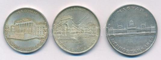 1956. 10Ft Ag, 20Ft Ag, 25Ft Ag "10 éves a Ft" fólia tokban T:1 patina