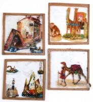 cca XIX. sz. vége Laterna magica üveg lapok,  55 db, rajta: mesékből vett jelentekkel, egy törött, v...