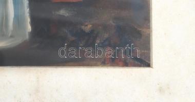 Olvashatatlan jelzéssel: Virágcsendélet. Olaj, karton. Dekoratív, üvegezett fa keretben. 40x30,5 cm