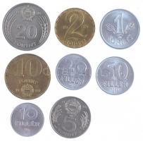 1989. 10f - 20Ft (8xklf) T:1- Hungary 1989. 10 Fillér - 20 Forint (8xdiff) C:AU