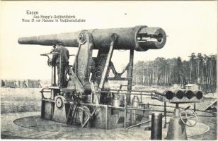 Essen, Aus Krupps Gussstahlgabrik Neue 21 cm Kanone in Verschwindlafette / Német 21 cm-es ágyú / WWI German cannon