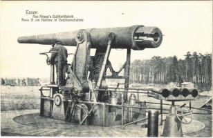 Essen, Aus Krupp's Gussstahlgabrik Neue 21 cm Kanone in Verschwindlafette / Német 21 cm-es ágyú / WWI German cannon