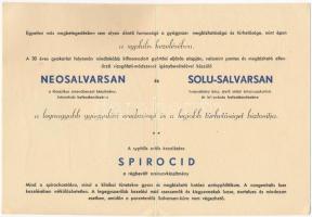 Neosalvarsan és Solu-Salvarsan gyógyszerek a syphilis (szifilisz) kezelésére. Kinyitható reklám képe...