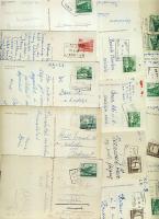 1950-1970 52 db képeslap téglalap alakú postai bélyegzővel (Fiókposta, Postaügynökség, Pu. levélszekrényből)