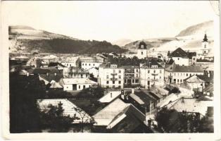 1933 Breznóbánya, Brezno nad Hronom; látkép, templom, híd, Lipták J. üzlete. Jozef Kreisler kiadása / general view, church, bridge, shops (EK)