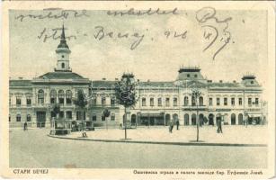 1926 Óbecse, Stari Becej; Városháza és Eufemija Jovic bárónő palotája, üzletek / town hall, palace of Baroness Eufemija Jovic, shops (EB)
