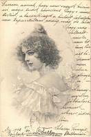 1902 Lady. S.B. Vienna art postcard, 1902 Hölgy S.B. Vienna art postcard