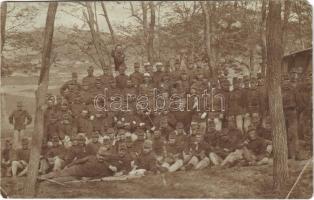 1906 Osztrák-magyar katonák a piliscsabai táborban / Austro-Hungarian K.u.K. military, group of soldiers at the military training camp of Piliscsaba. photo (EM)