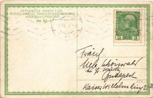 1915 Fröhliche Ostergrüße! / Easter greeting art postcard. Offizielle Karte für Rotes Kreuz, Kriegsf...