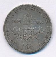 Ausztria 1908. 1K Ag "Ferenc József - Jubileum" T:2,3 patina Austria 1908. 1 Corona Ag &qu...